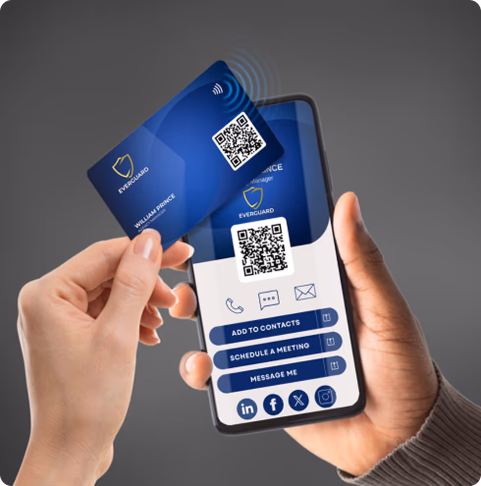 Qcard NFC Digital Business Card Tap for Insurance Agents.