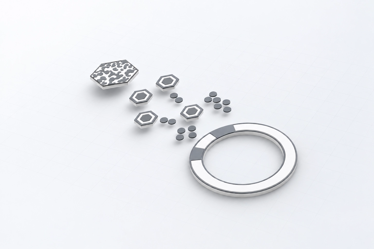 Anatomy of a Cypheme Noise Print label in an isometric exploded view