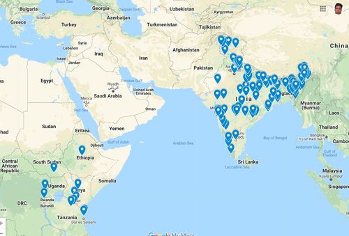 World map showing reachout of EcoH2O