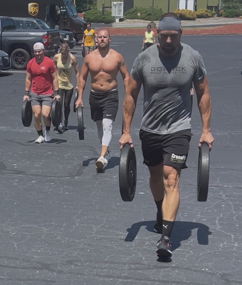 Barbell in gym