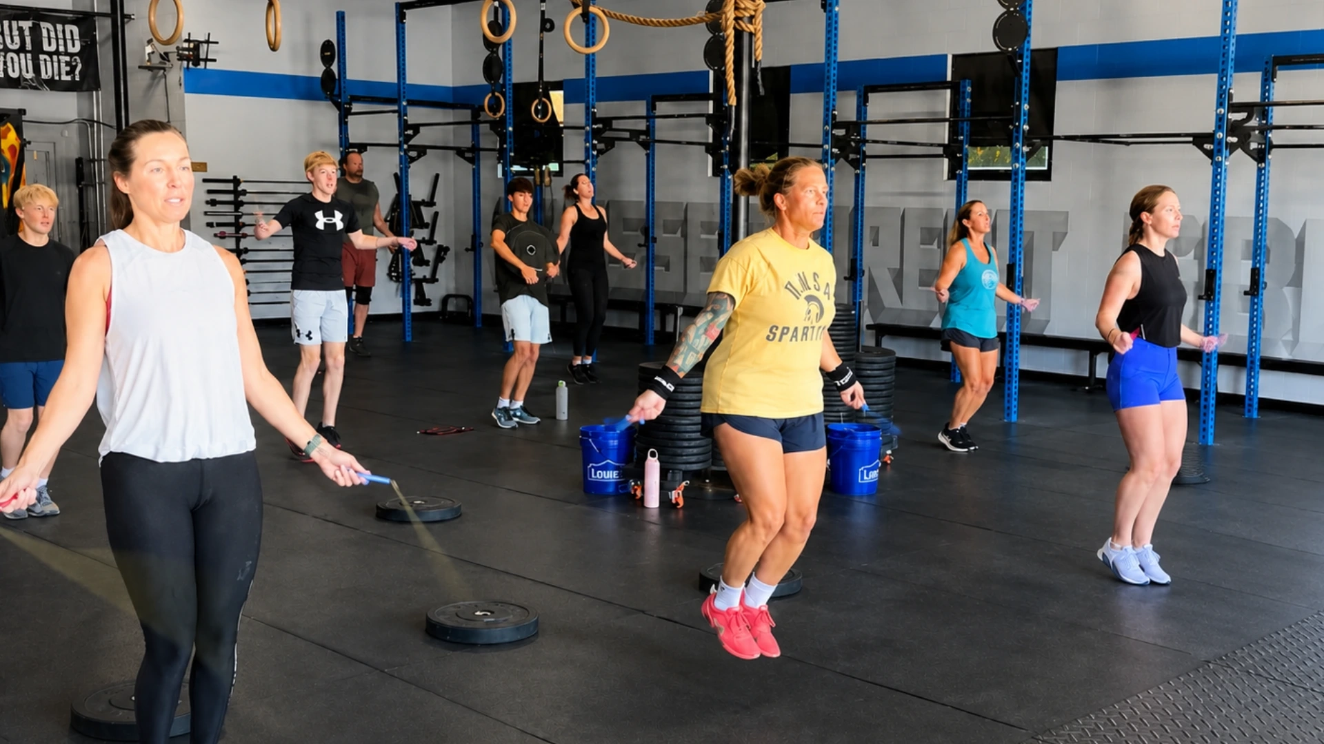 Barbell in gym