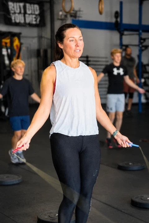 Barbell in gym