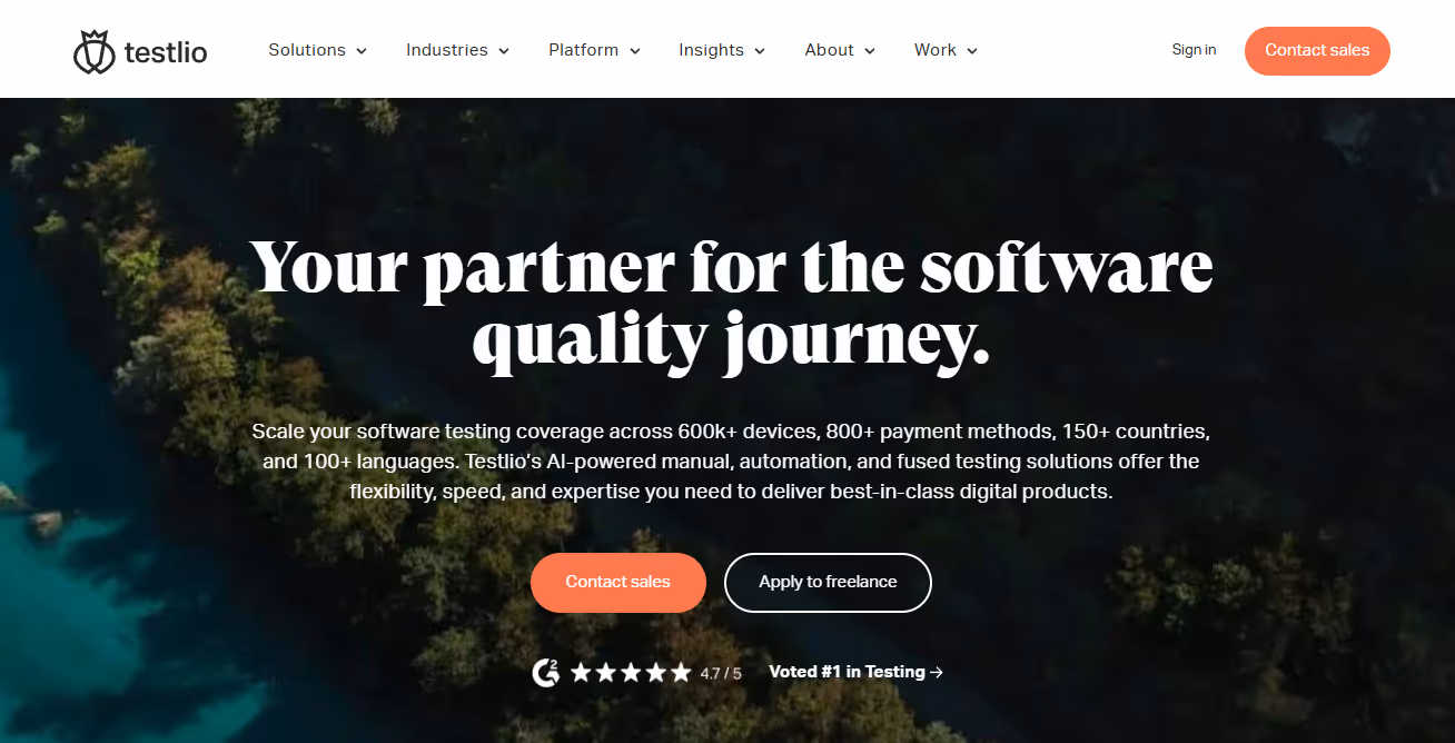 Testlio enterprise AI tool dashboard