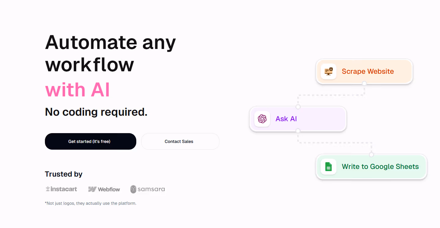Gumloop enterprise AI tool dashboard