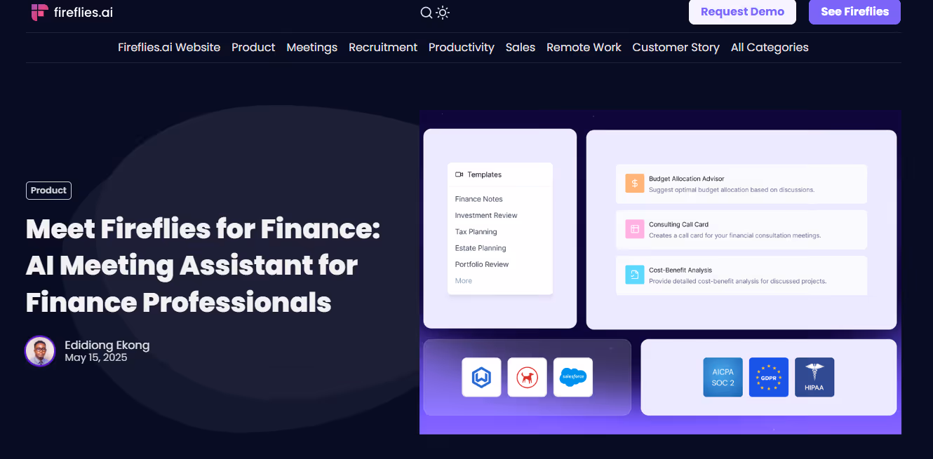 Fireflies AI enterprise AI tool dashboard