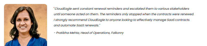 Image of CloudEagle's customer testimonial