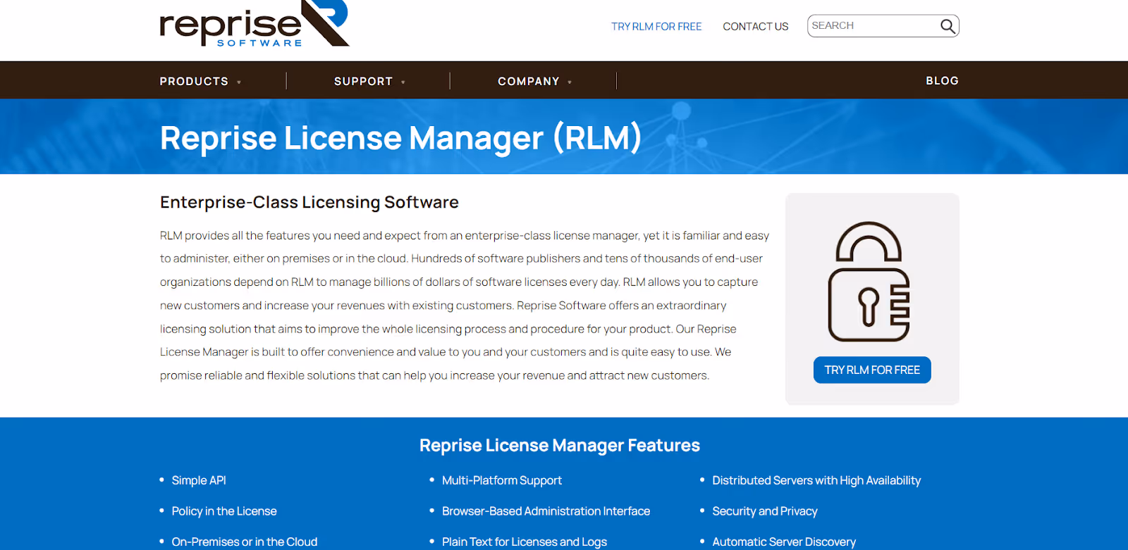 Reprise SaaS license manager layout