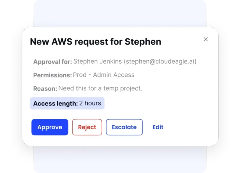 Image of CloudEagle's access request module