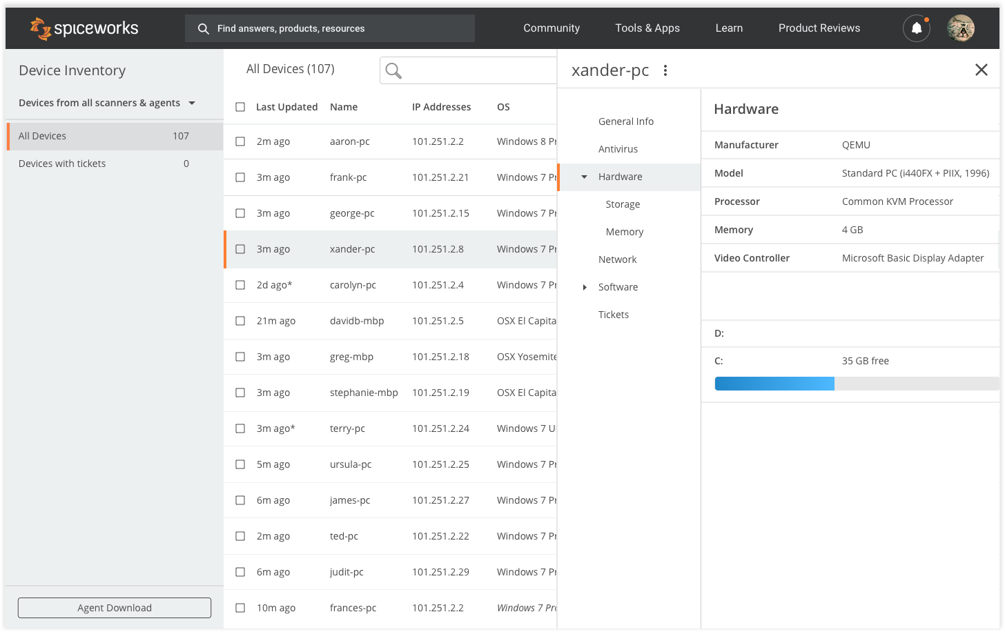 Spiceworks Inventory