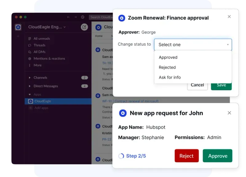 Manage renewals via Slack