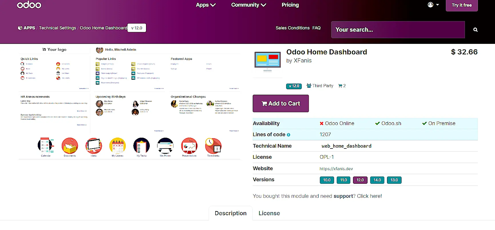 Odoo Dashboard
