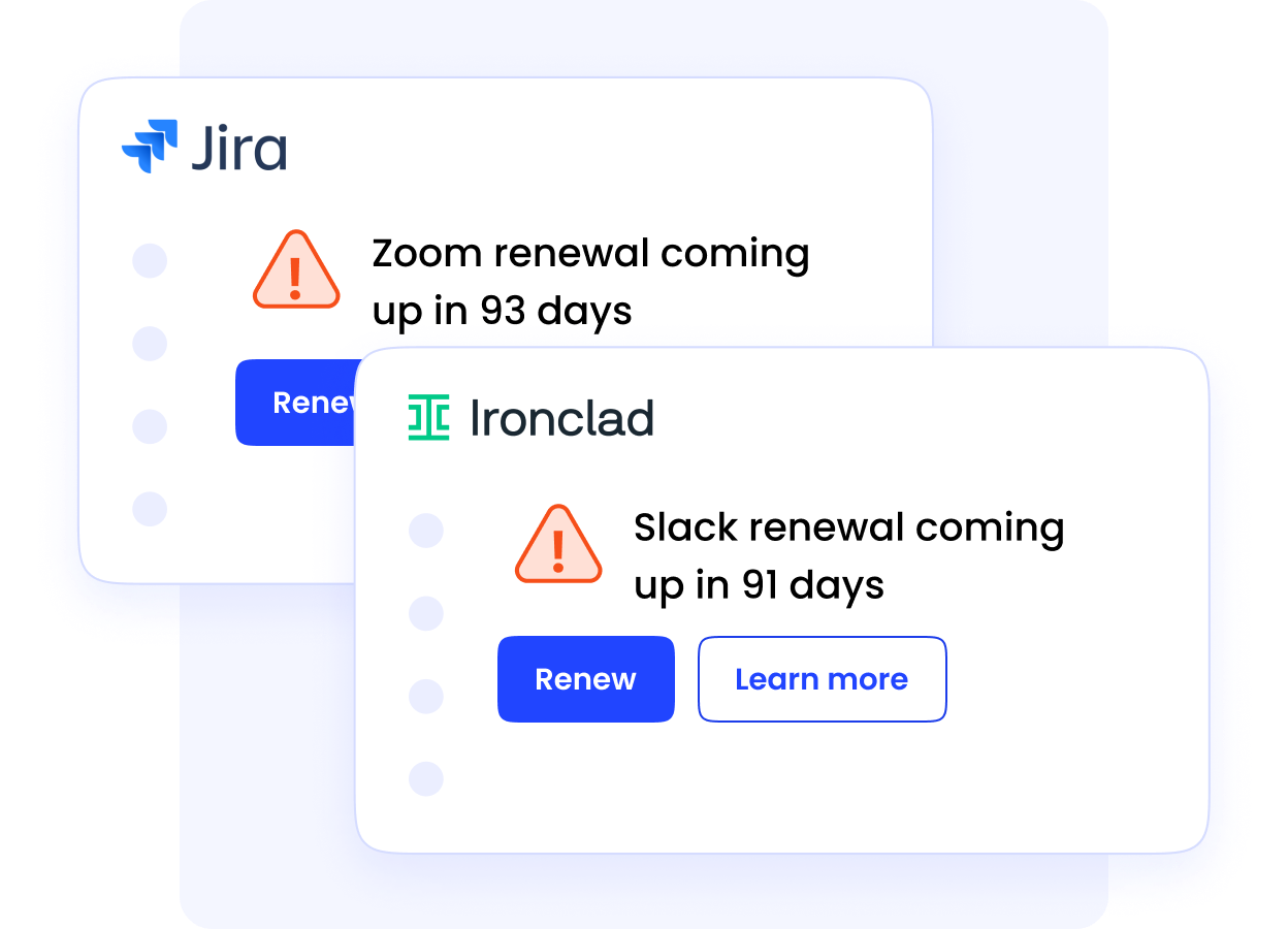 Image of CloudEagle.ai getting renewal alerts prior 90 days