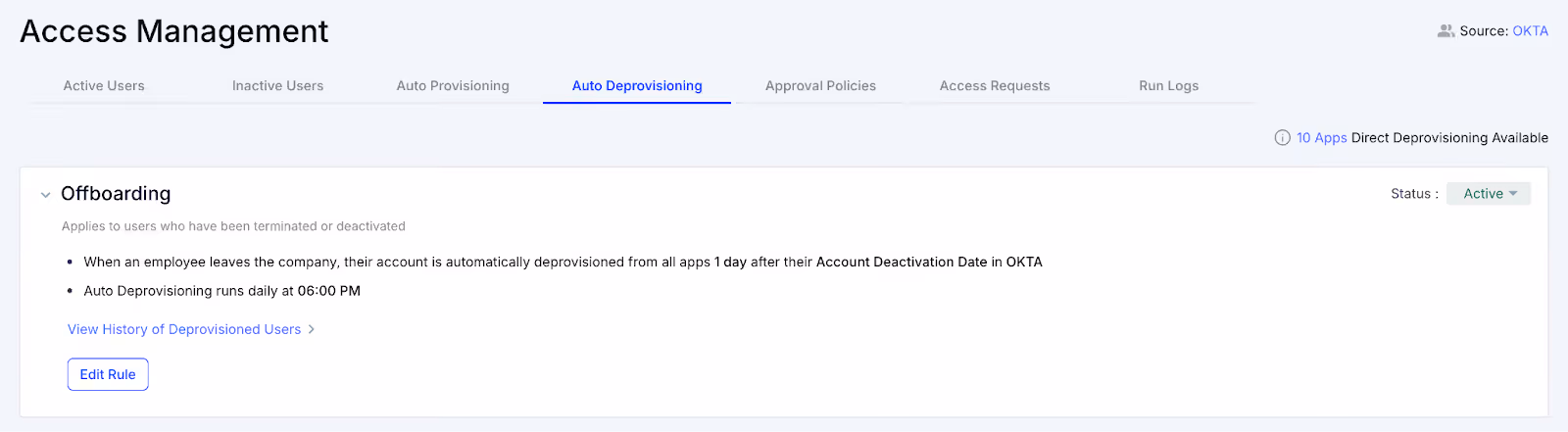 Auto-Deprovisioning