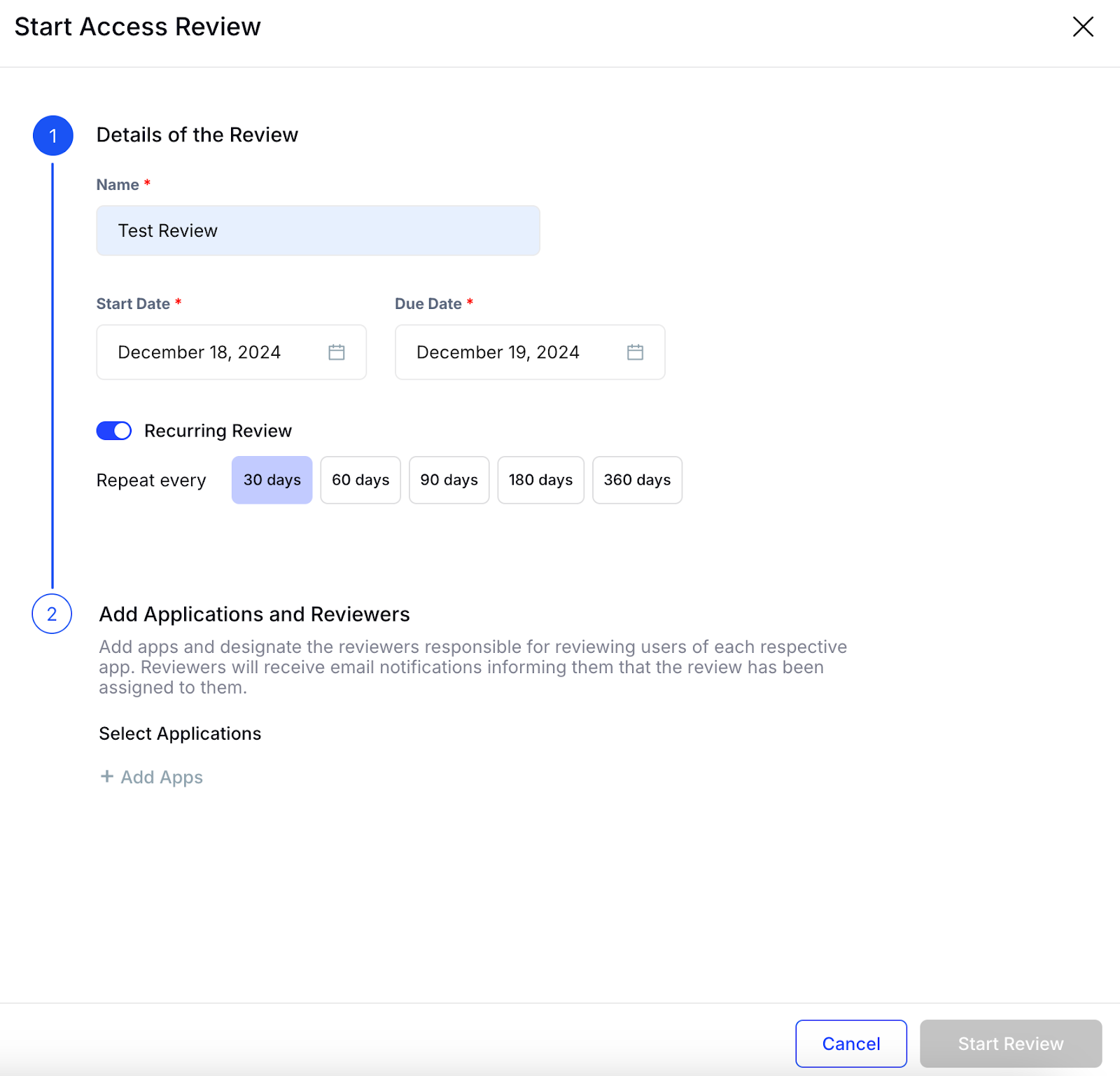 Access review details