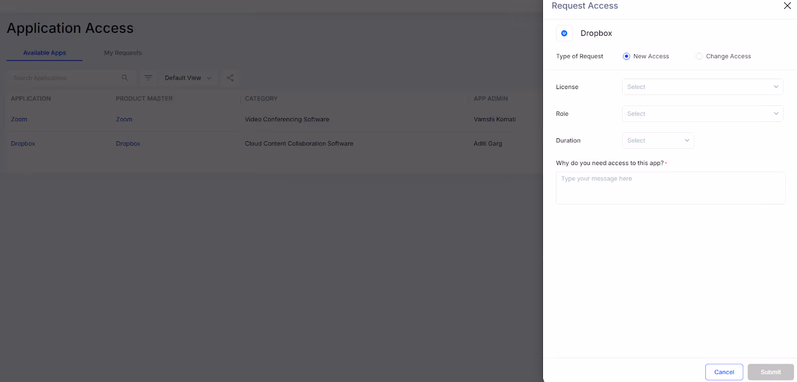 app access request