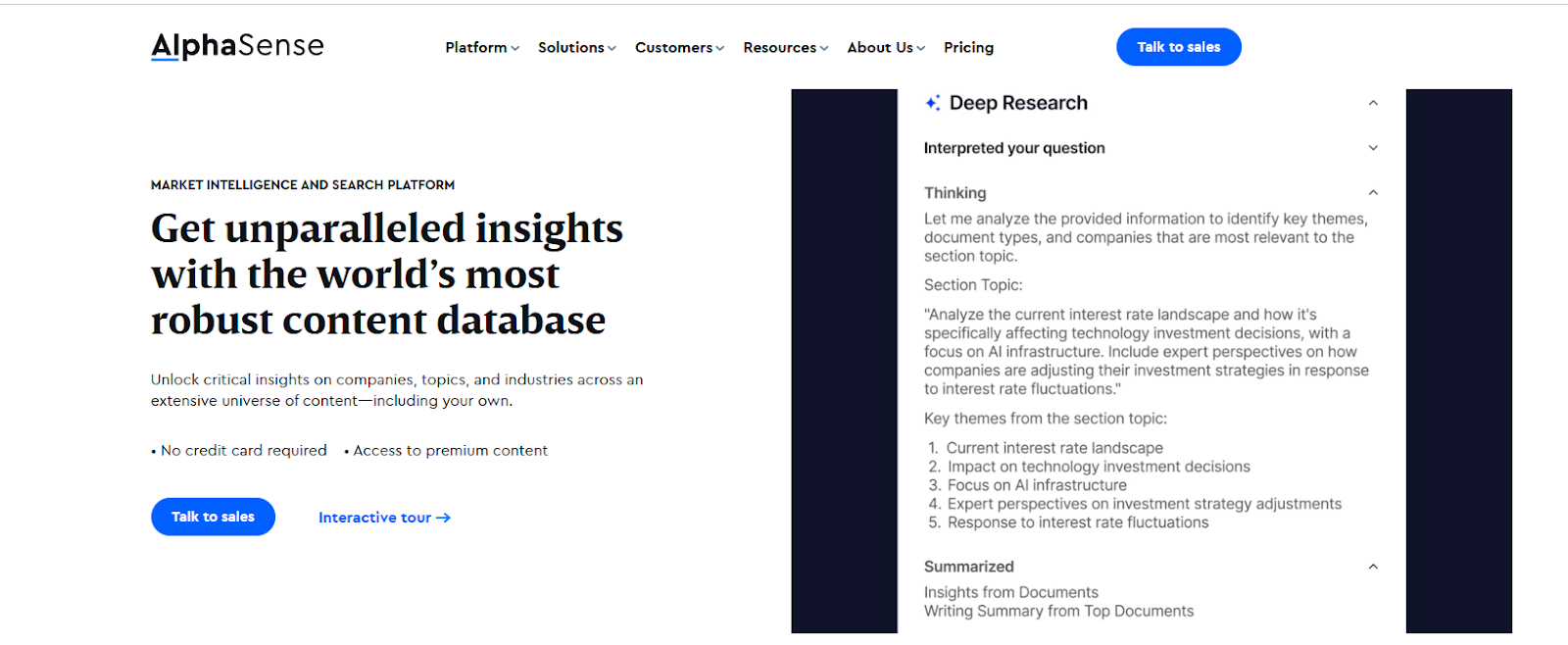 AI Tools for Finance: AlphaSense Dashboard