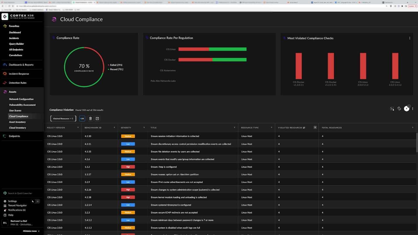 Cloud Migration Tools Cortex dashboard