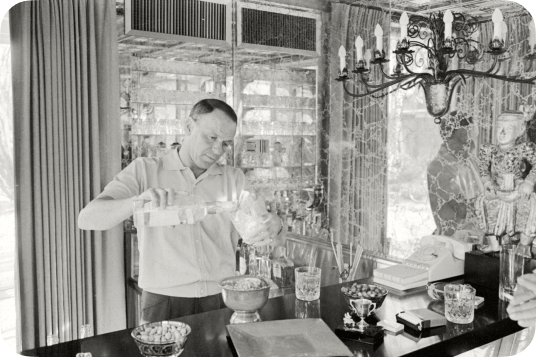 parlour volume 2.7 frank pouring a gin martini at his home bar
