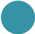 Solid teal circle on a white background.