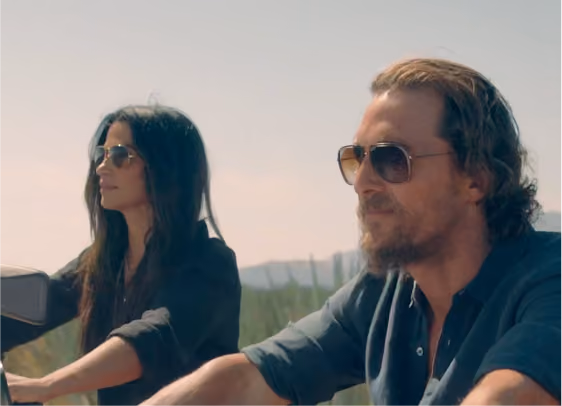 matthew mcconaughey and his wife riding motorcycles