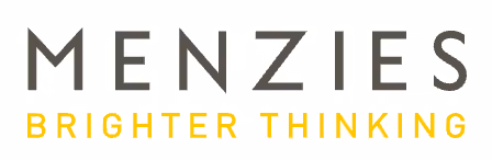 Menzies text with Brighter Thinking slogan below in yellow.
