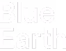 White text saying 'Blue Earth' on a black square background.