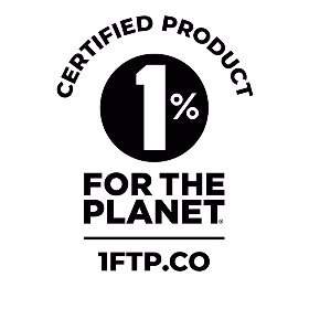 Certified Product 1% for the Planet logo with 1FTP.CO text below.