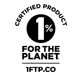 Certified Product 1% for the Planet logo with 1FTP.CO text below.