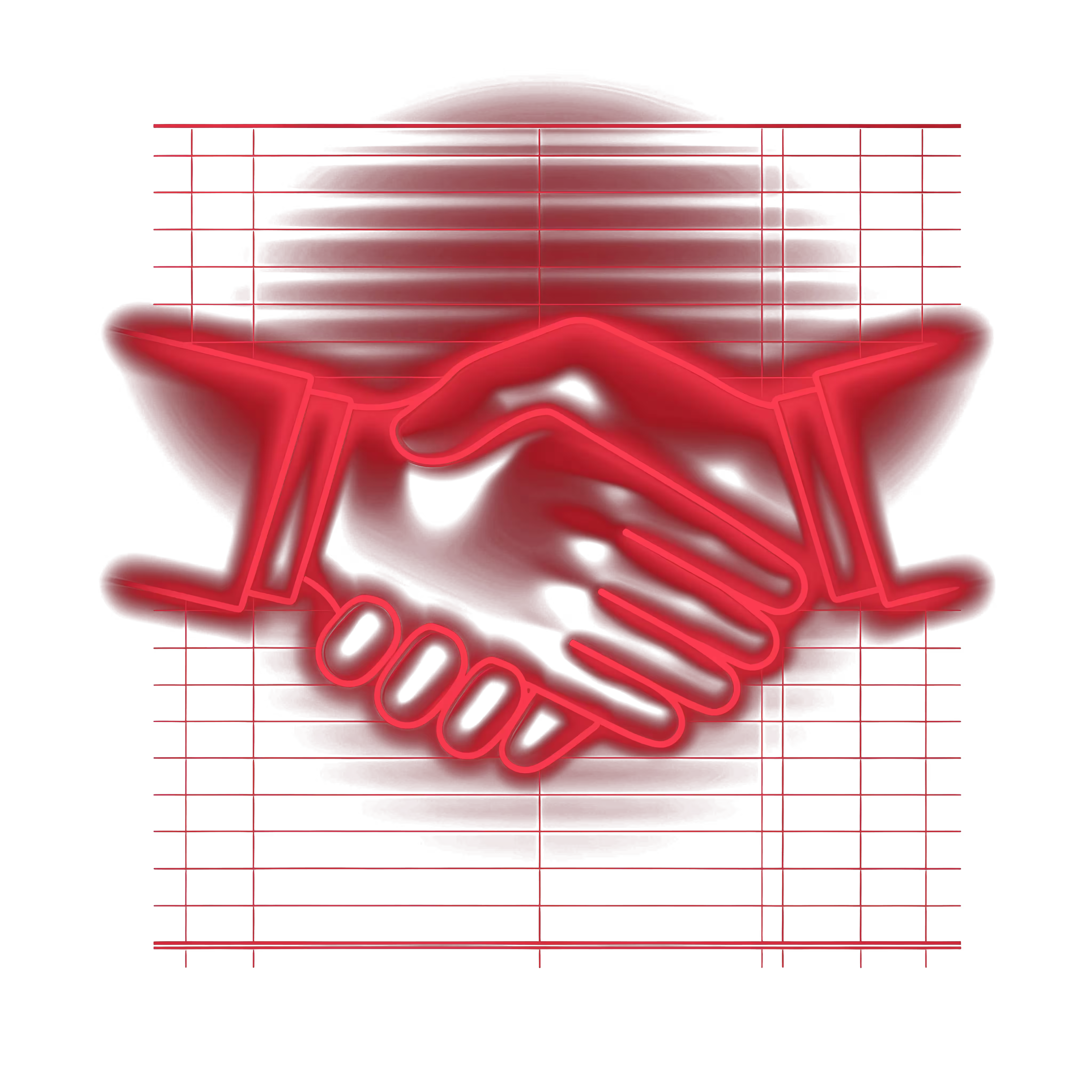 handshake neon red icon
