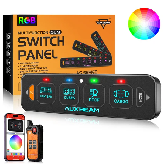 App controlled slim 4 button switch panel for lights 