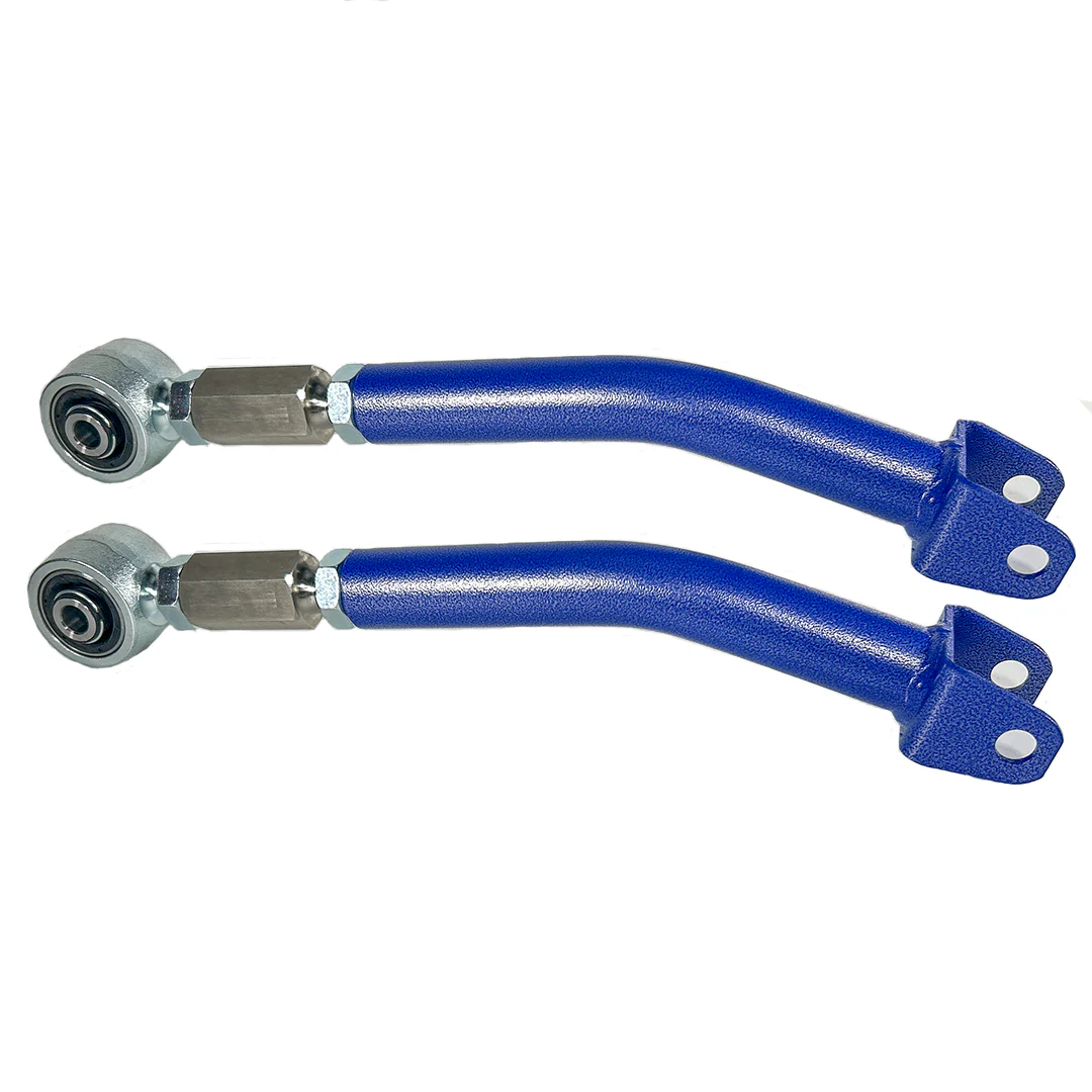 Off road trailing arms installed on a lifted Subaru Outback