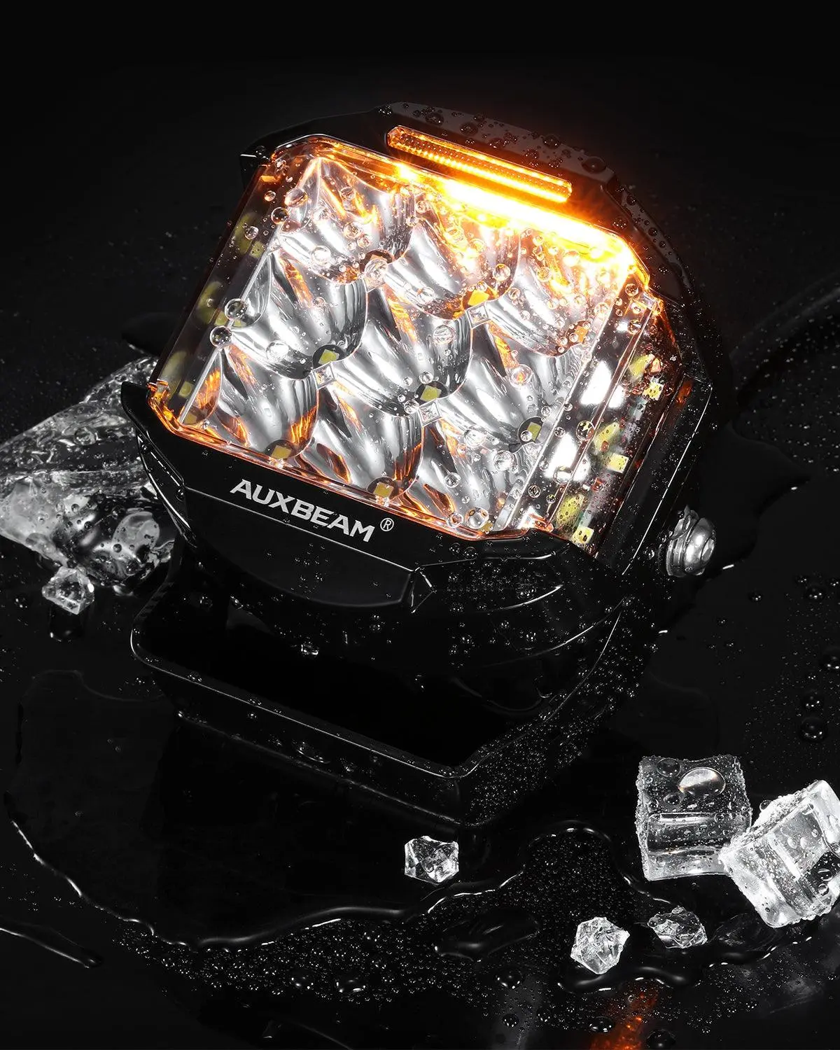 Off road LED lights with cover and wiring harness