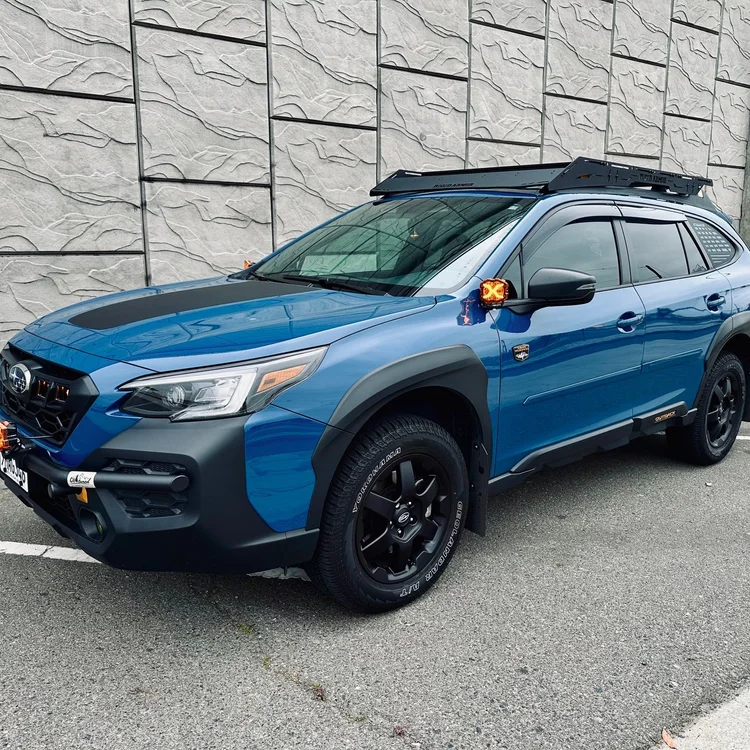 Rigid Armor No-Drill Roof Rack installed on a 2022-2025 Subaru Outback Wilderness for expanded gear storage and overland Subaru utility.