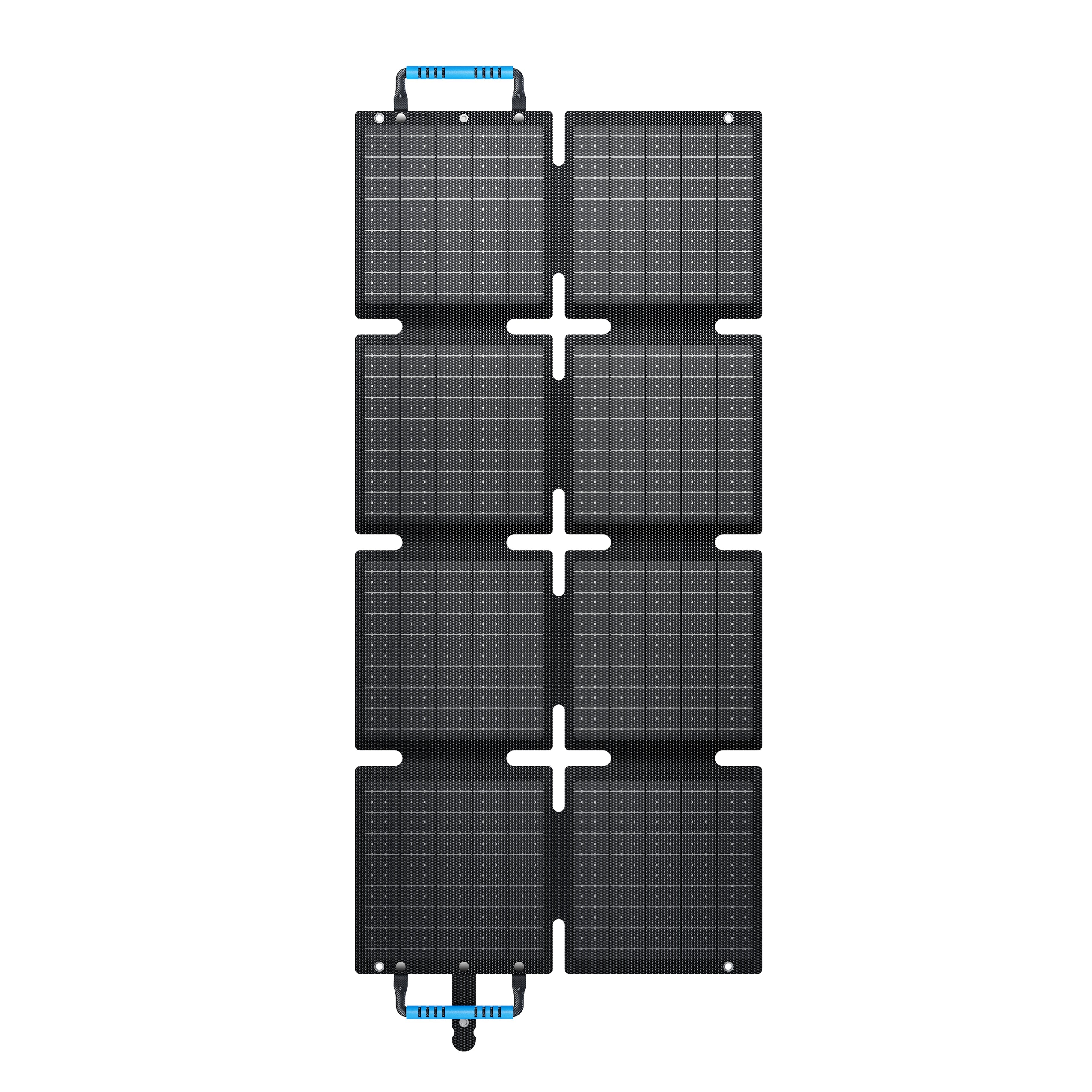 BLUETTI 60W portable solar panel open on a rock at a campsite