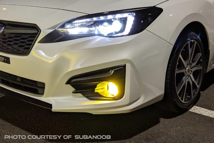 Diode Dynamics SS3 Type A fog light kit installed on a Subaru Impreza