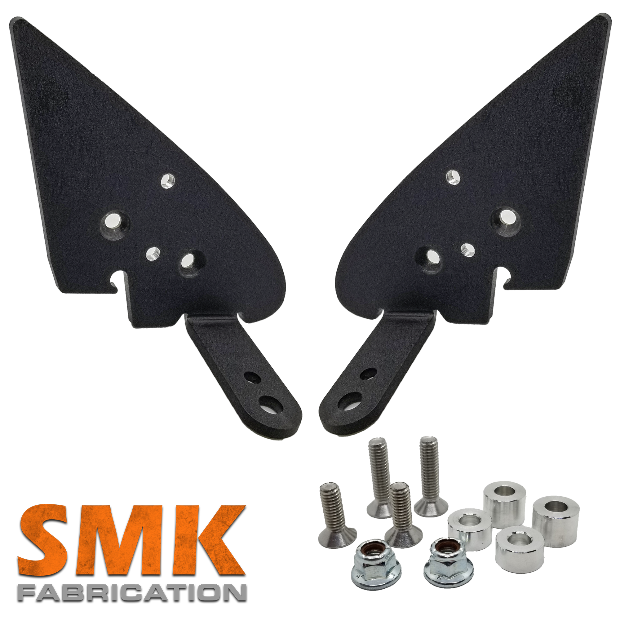SMK Fabrication ditch light bracket installed on Subaru Crosstrek hood hinge