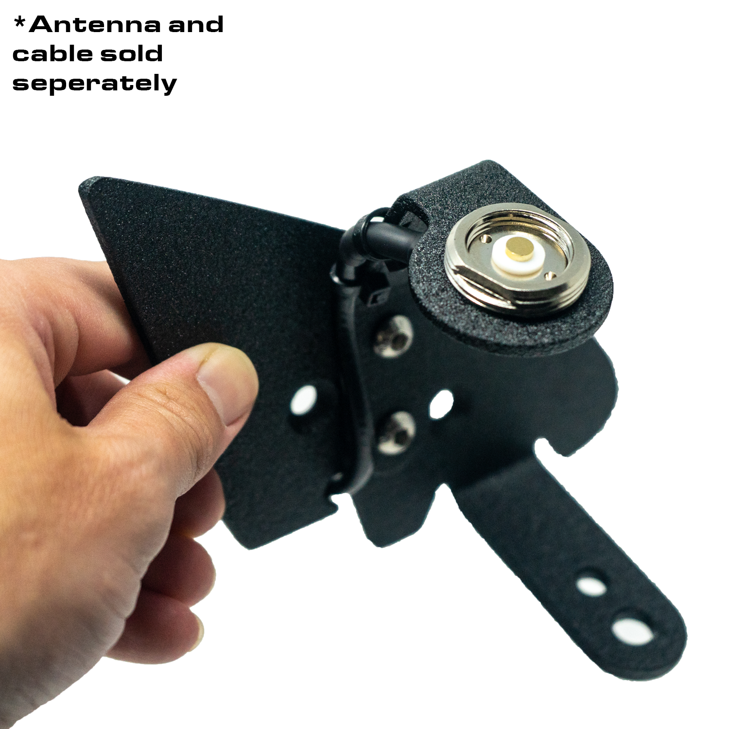 SMK Fabrication NMO antenna mount attached to ditch light bracket