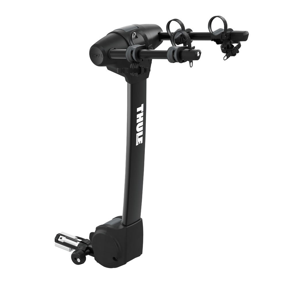 Thule Apex XT hanging hitch bike rack carrying two bikes