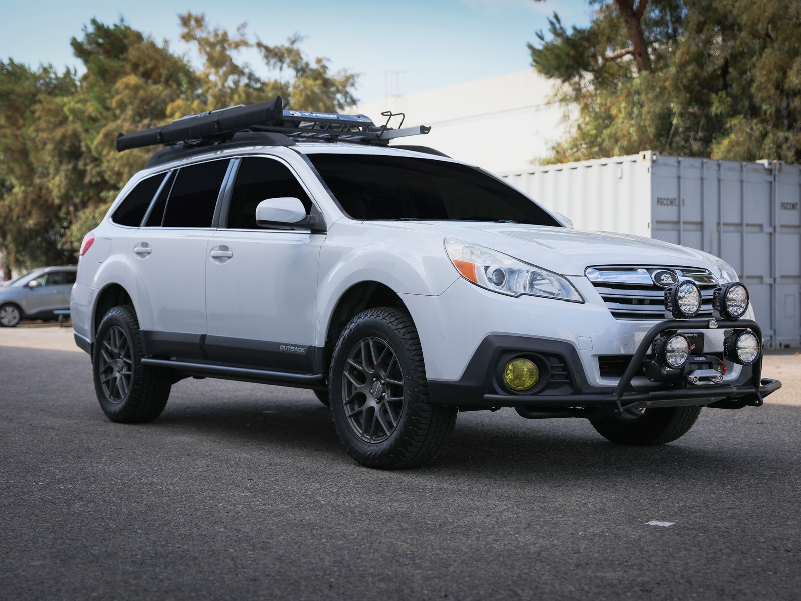 aFe Power Terra Guard off-road slider installed on a Subaru Outback