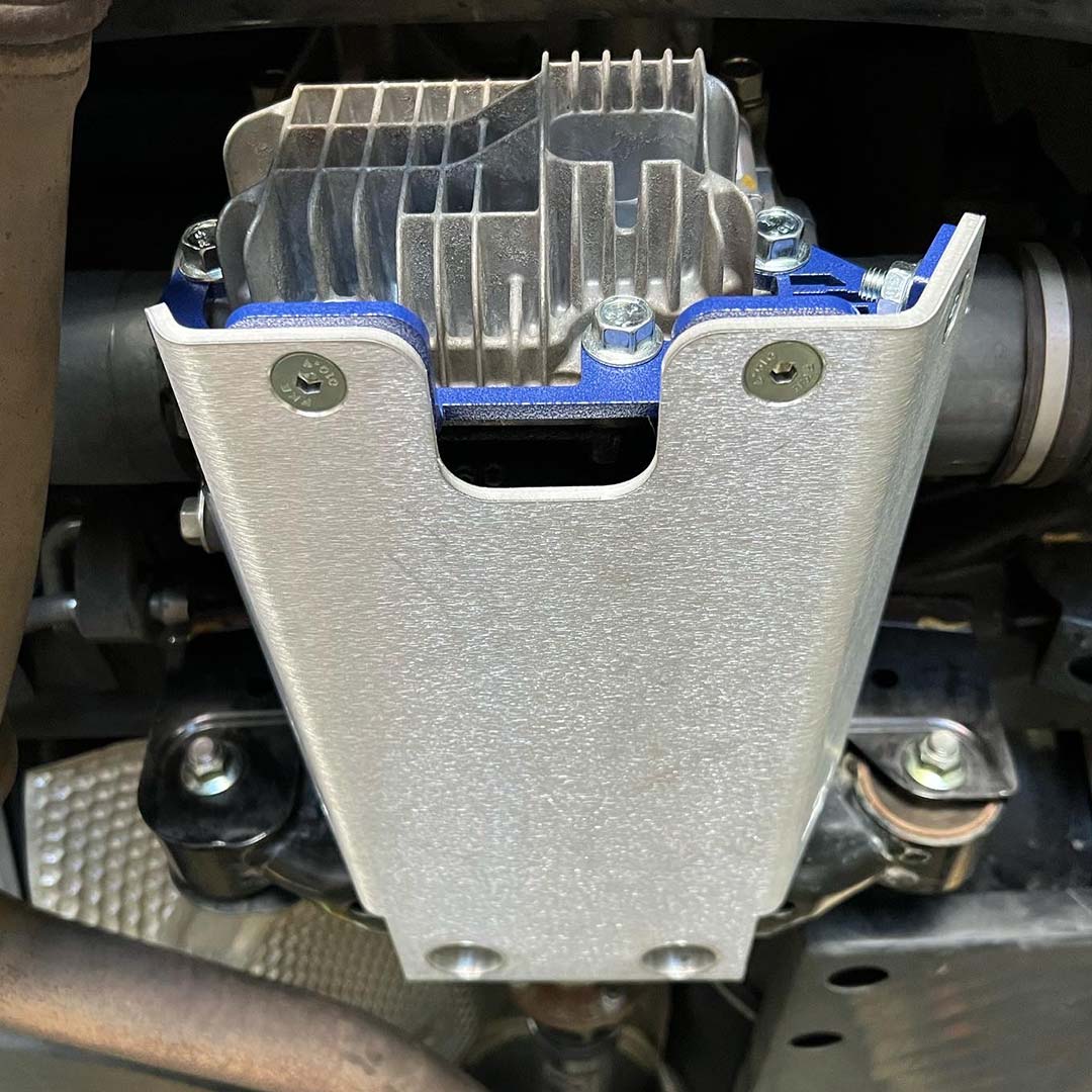 RalliTEK Rear Differential Skid Plate installed on a Subaru Impreza