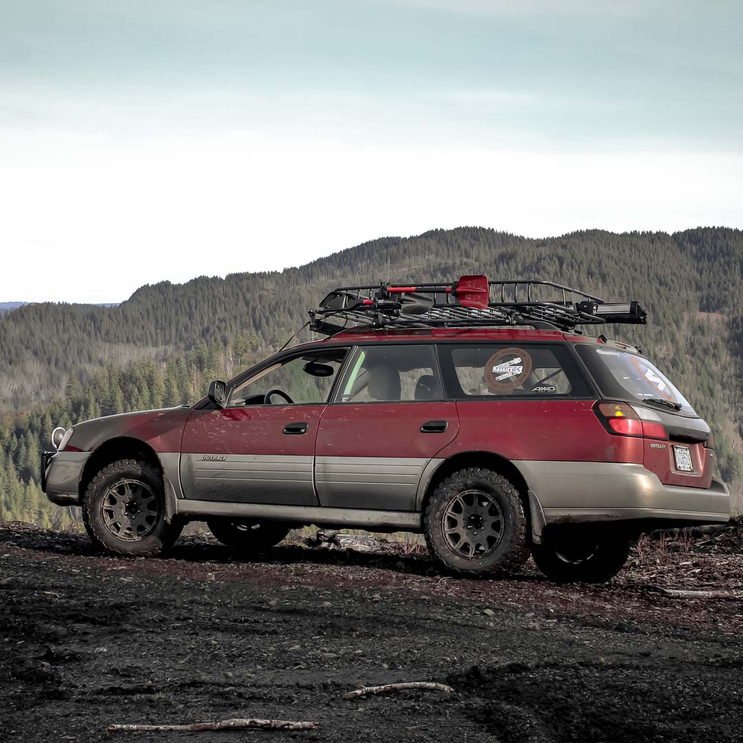 RalliTEK 2 inch suspension lift kit installed on a Subaru Outback Wilderness