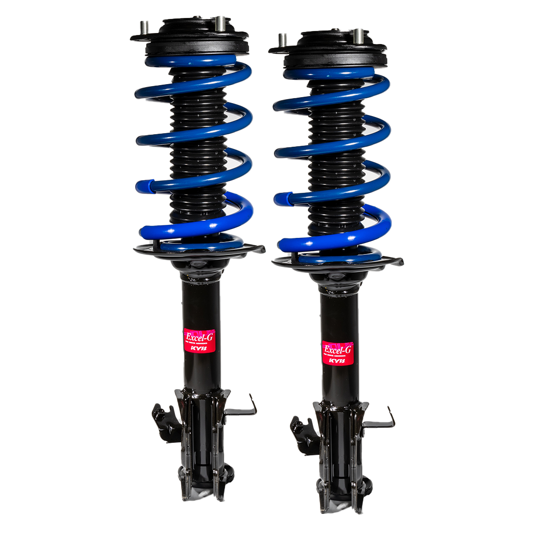 RalliTEK KYB Excel-G Assembled Strut Kit installed on a Subaru Impreza