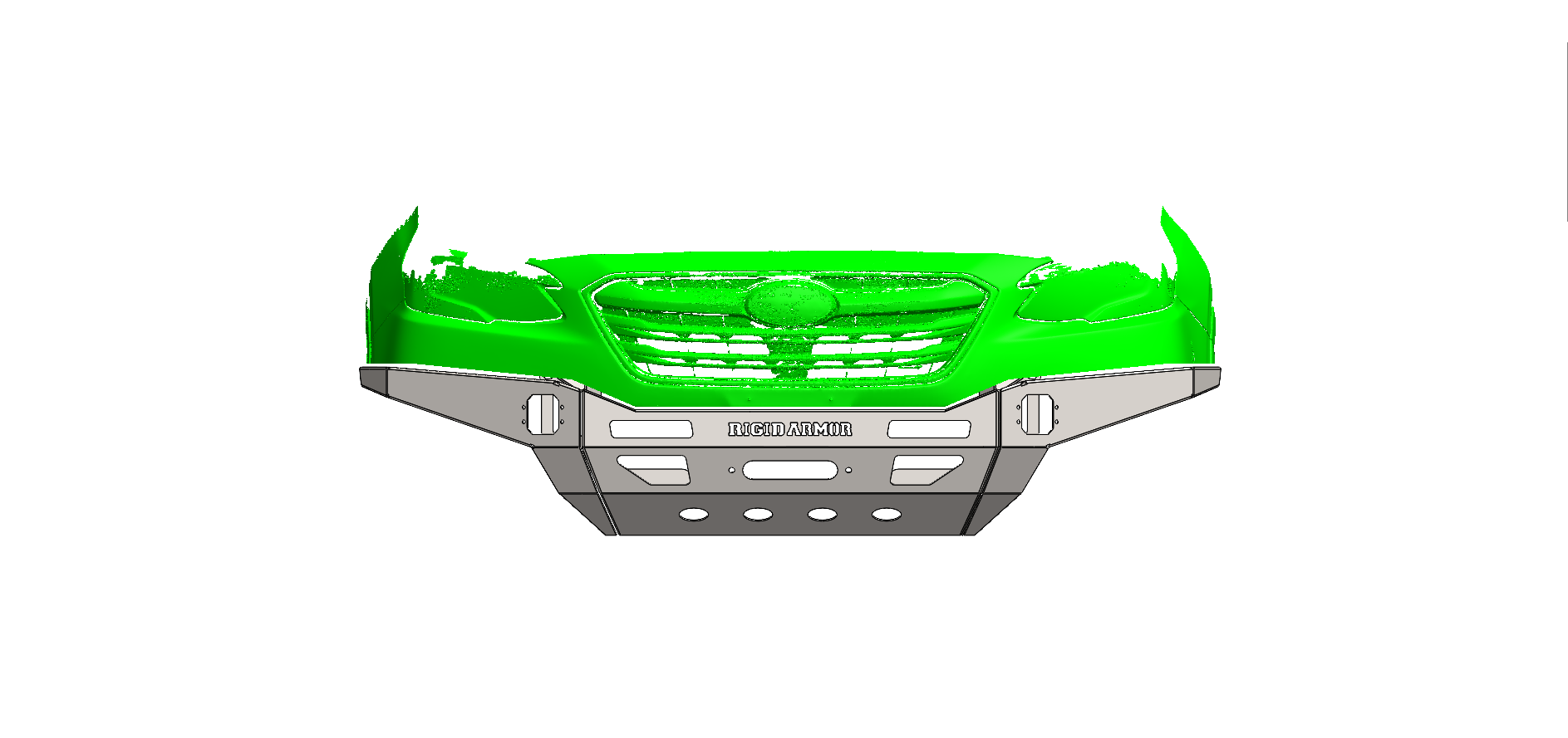 Subaru Outback with Rigid Armor Armory steel winch bumper and tubing side guards