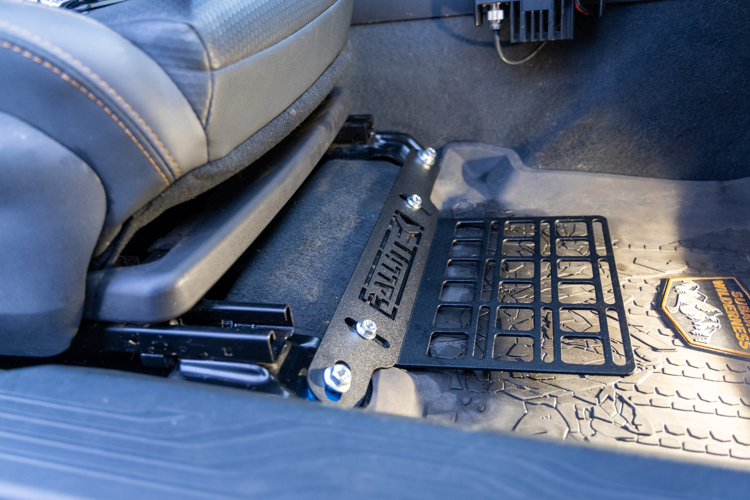RalliTEK seat bracket fire extinguisher mount for the Subaru Ascent front seat
