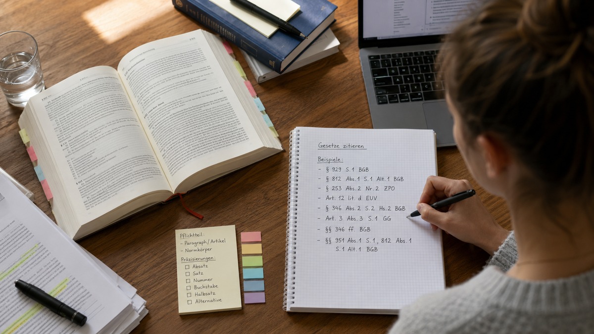 Gesetze zitieren: Juristische Zitierweise, Beispiele & Fehler