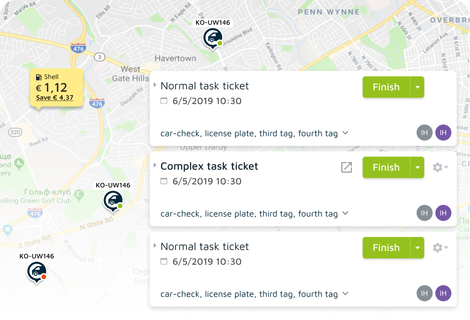 A cell phone with a map and directions on it.