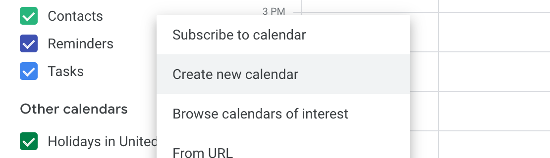 create new calendar