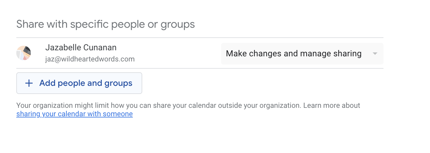 share google calendar