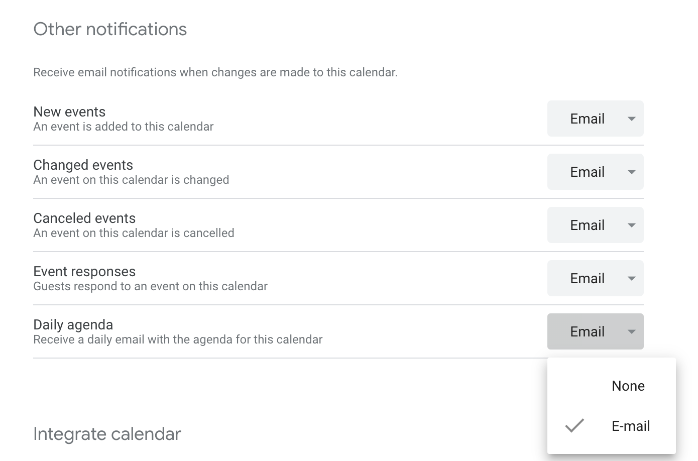 set up google calendar notifications