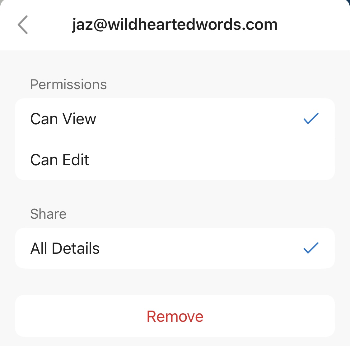 sharing permissions